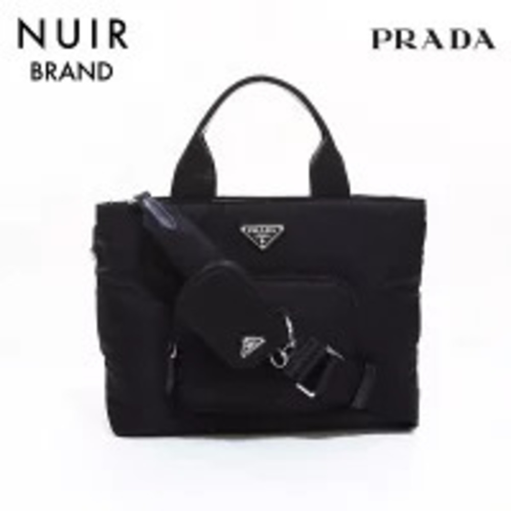 Prada Shoulder Bag Triangle Logo Black